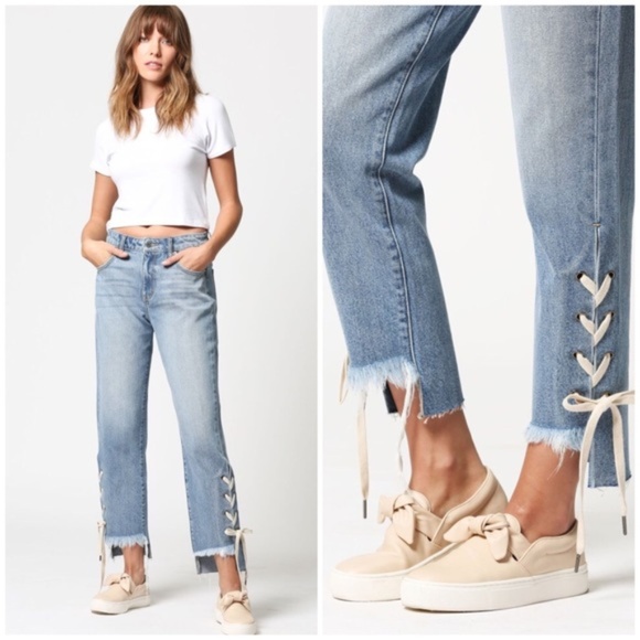 Hidden Jeans Denim - Hidden Ankle Jeans High Waisted Raw Step Hem Boho